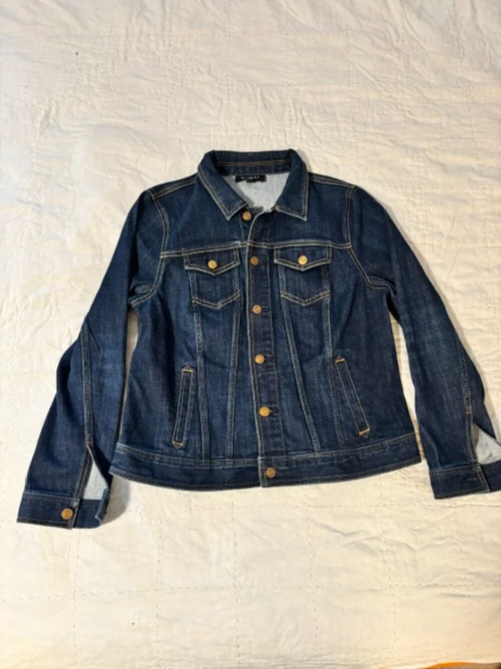 Talbots Petite L dark denim jacket